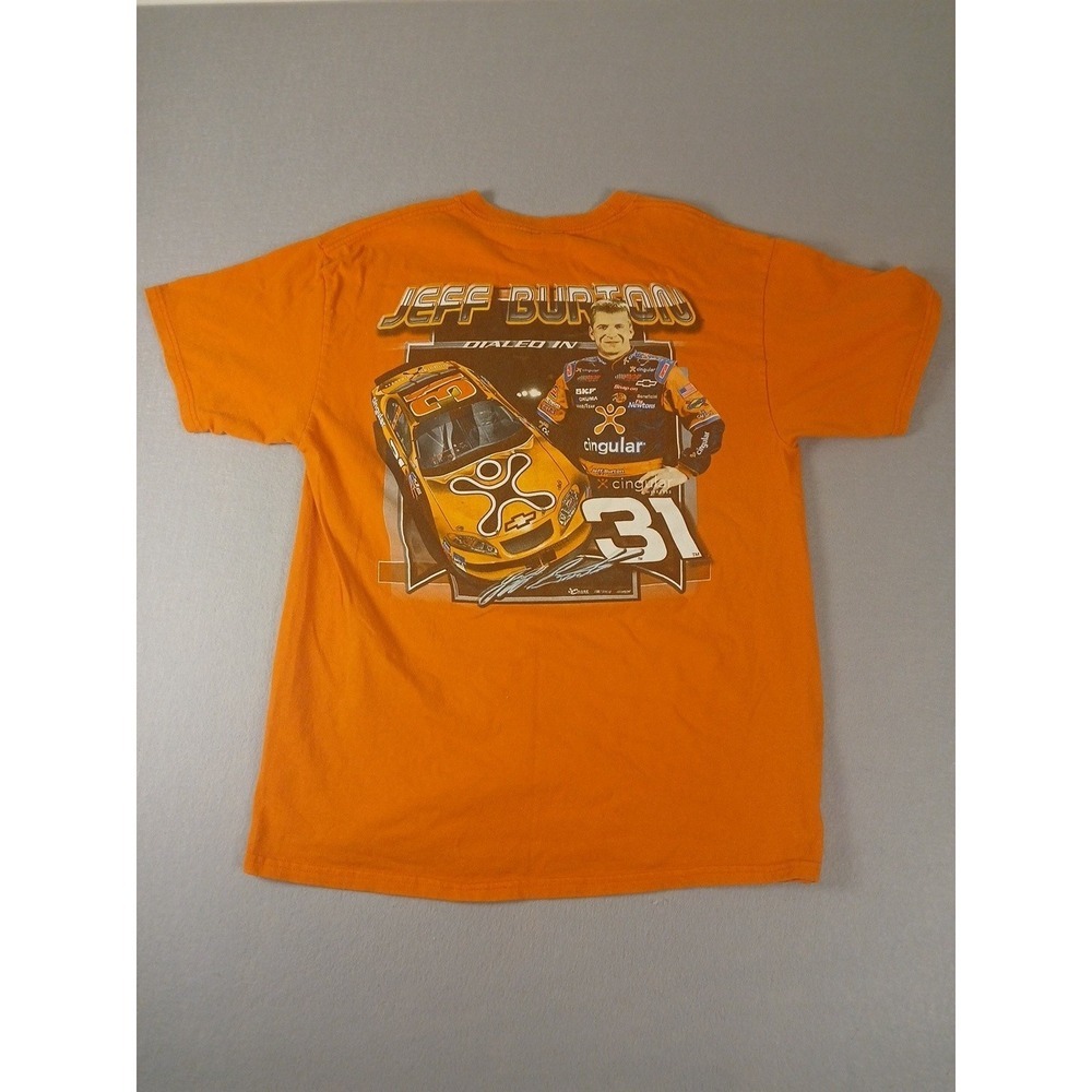 Vtg Chase Jeff Burton Cingular NASCAR T-Shirt Size Large Double Sided Racing